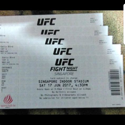 how much is a ufc ticket cost